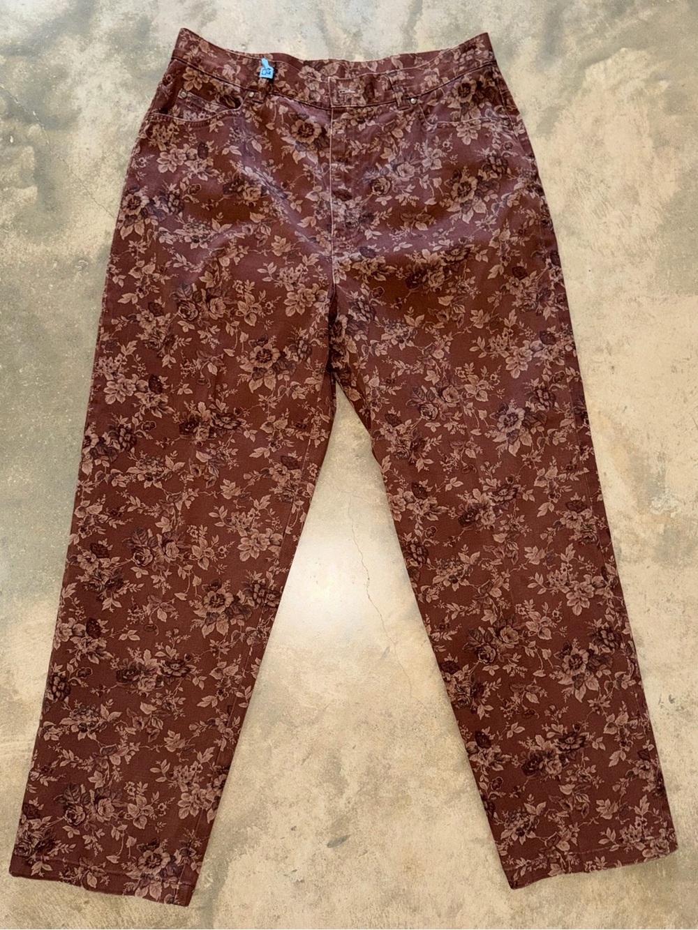 Lauren Ralph Lauren Brown Floral Straight Leg Pants